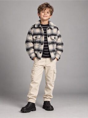 NWT Gap Kids Boys Plaid Oversized Shacket Jacket Size S 6-7